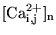 $\ensuremath{\mathrm{[Ca_{i, j}^{2+}]_n}}$