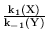 $\ensuremath{\mathrm{\frac{k_1(X)}{k_{-1}(Y)}}}$