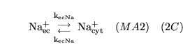 \begin{displaymath}
\ensuremath{\mathrm{\ensuremath{\mathrm{Na^+_{ec}}}}}{{\ensu...
...thrm{\ensuremath{\mathrm{Na^+_{cyt}}}}}\quad (MA2) \quad (2C)
\end{displaymath}