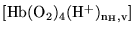 $\ensuremath{\mathrm{[Hb(O_2)_4(H^+)_{n_H, v}]}}$