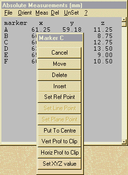 Measurements Window